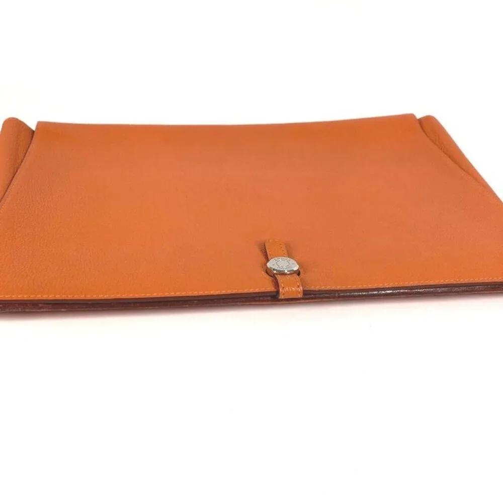 Hermes Clutch Bag Dogon Meeting Taurillon Clemence Orange - Picture 5 of 9